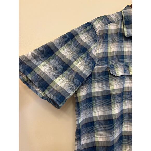 Swisstech Men’s Short Sleeve Plaid Button-Up Shirt- size large - Picture 5 of 11